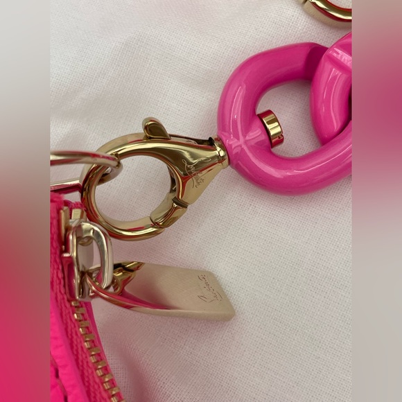 ❌SOLD❌$1490 NEW NWT Christian Louboutin Calfskin Loubi la Mini Pink Shoulder Bag - Picture 8 of 16